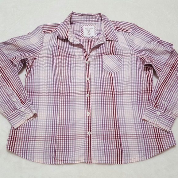 Women´s Sonoma Life + Style Pink Button Down Shirt - Picture 5 of 16